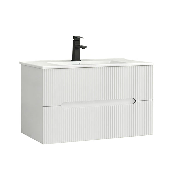 Leziter Masca chiuveta baie Trent 80 cu lavoar, 2 sertare, alb