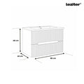Leziter Masca chiuveta baie Trent 80 cu lavoar, 2 sertare, verde deschis