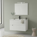 Leziter Set mobilier baie Trent 80 cu lavoar, oglinda, 2 sertare, 60x80 cm, alb