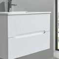 Leziter Set mobilier baie Trent 80 cu lavoar, oglinda, 2 sertare, 60x80 cm, alb