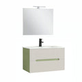 Leziter Set mobilier baie Trent 80 cu lavoar, oglinda, 2 sertare, 60x80 cm, verde deschis-alb