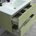 Leziter Set mobilier baie Trent 80 cu lavoar, oglinda, 2 sertare, 60x80 cm, verde deschis
