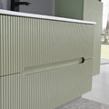 Leziter Set mobilier baie Trent 80 cu lavoar, oglinda, 2 sertare, 60x80 cm, verde