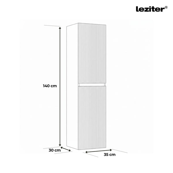 Leziter Dulap baie suspendat Trent, lateral, gri antracit