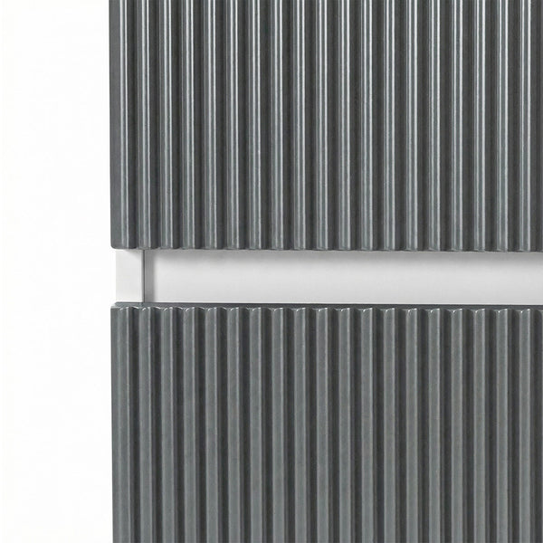 Leziter Dulap baie suspendat Trent, lateral, alb-gri antracit