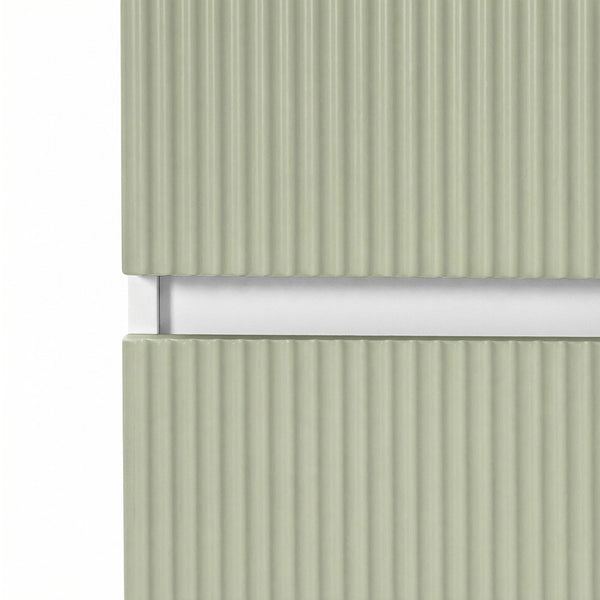 Leziter Dulap baie suspendat Trent, lateral, alb-verde