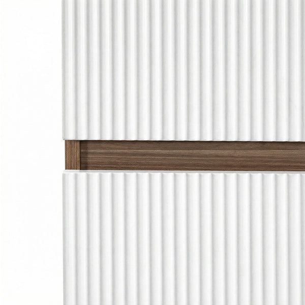 Leziter Dulap baie suspendat Trent, lateral, stejar sunset-alb