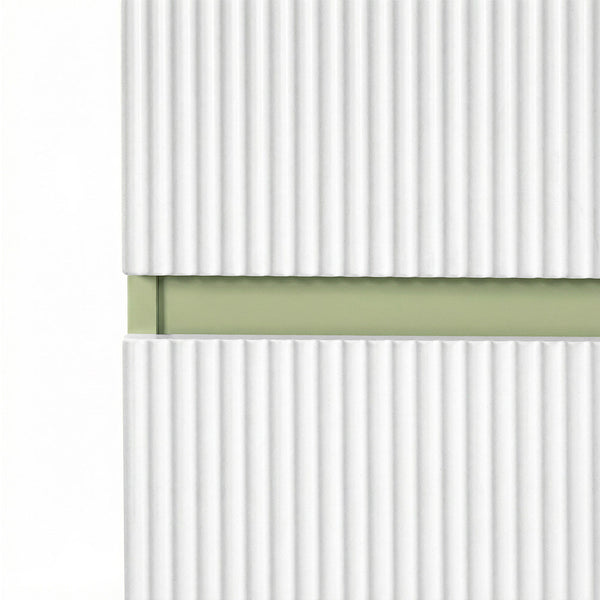 Leziter Dulap baie suspendat Trent, lateral, lumina verde-alb