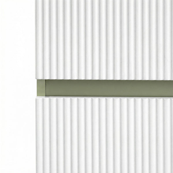 Leziter Dulap baie suspendat Trent, lateral, verde-alb