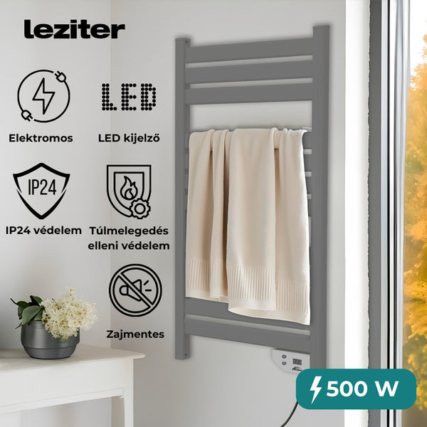 Leziter Uscător electric de prosoape radiator 500W gri