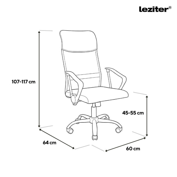 Leziter Scaun rotativ ergonomic de birou Fit, negru