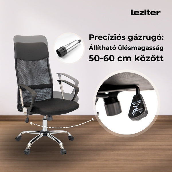 Leziter Scaun rotativ ergonomic de birou Fit, negru