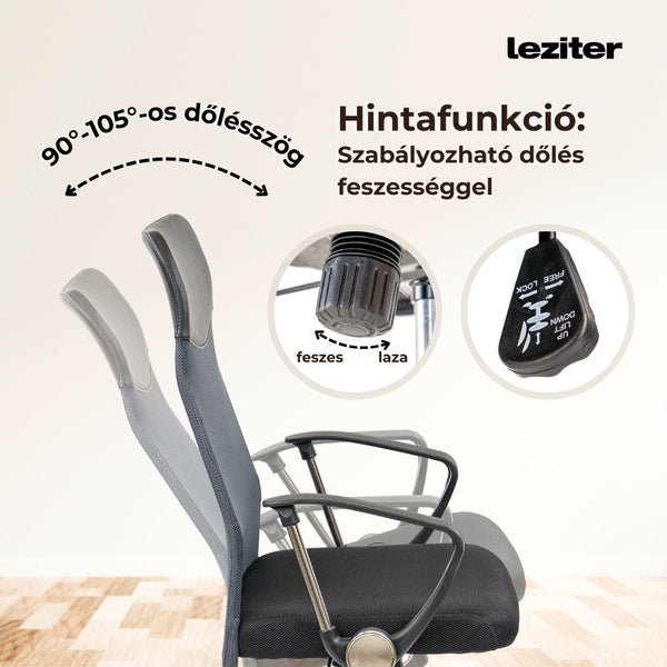 Leziter Scaun rotativ ergonomic de birou Fit, gri