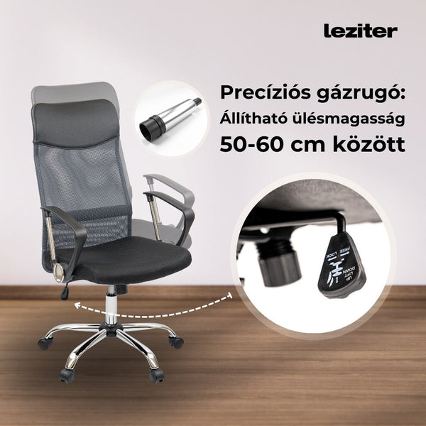 Leziter Scaun rotativ ergonomic de birou Fit, gri