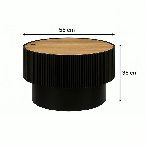 Masuta cafea Atmosphera Enola cu spatiu depozitare, MDF, 55x38 cm, negru