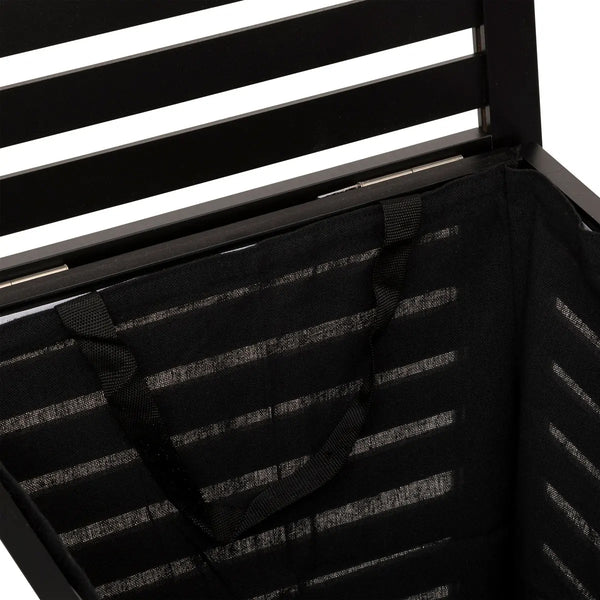 Cos rufe 5Five Sicela din lemn MDF, capacitate 65 litri, 40x40x58 cm, negru