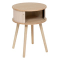 Noptiera rotunda Atmosphera Nysos cu 2 usi glisante si raft interior, 40x54 cm, crem natur