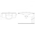 Leziter Lavoar ceramic cu aripi V105 105x50 cm