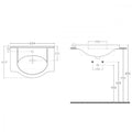 Leziter Lavoar ceramic cu aripi V65 65x43 cm