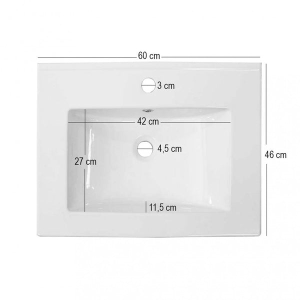 Leziter V950 - Lavoar cu design plat 18x60x46 cm