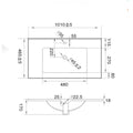 Leziter V954 - Lavoar cu design plat 18x100x46 cm
