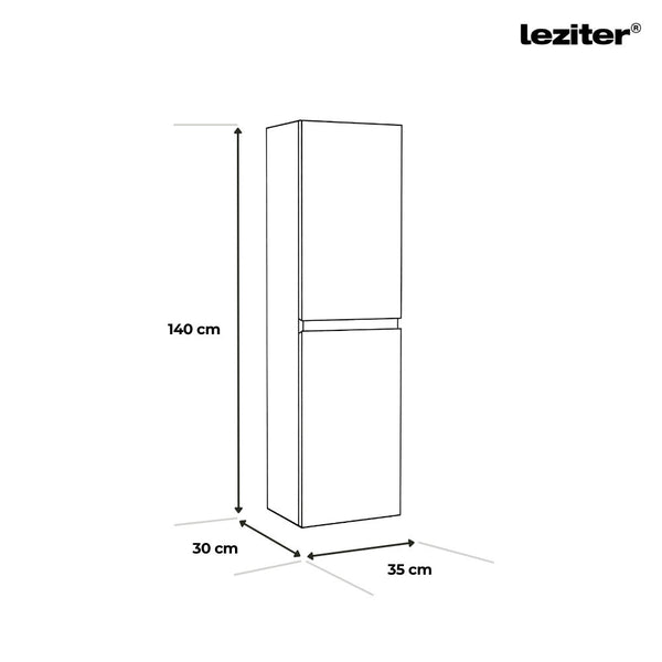 Leziter Dulap baie suspendat Vario Forte 35, lateral, antracit-alb