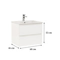 Leziter Masca chiuveta baie Vario Forte 60 cu lavoar, alb-alb