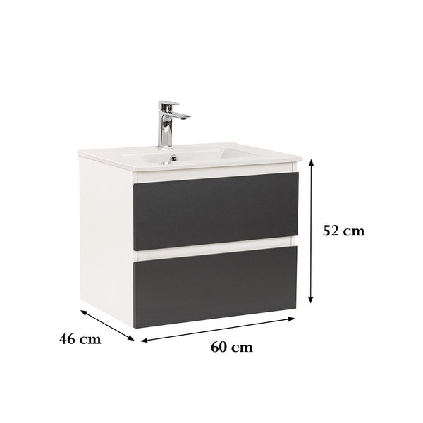Leziter Masca chiuveta baie Vario Forte 60 cu lavoar, alb-antracit