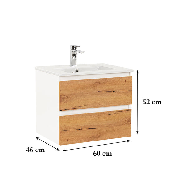 Leziter Masca chiuveta baie Vario Forte 60 cu lavoar, stejar alb