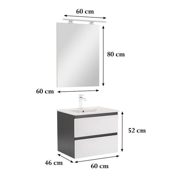 Leziter Set mobilier baie Vario Forte 60, antracit-alb