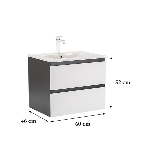 Leziter Masca chiuveta baie Vario Forte 60 cu lavoar, antracit-alb