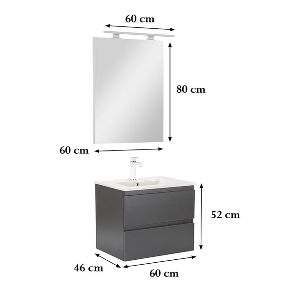 Leziter Set mobilier baie Vario Forte 60, antracit-antracit