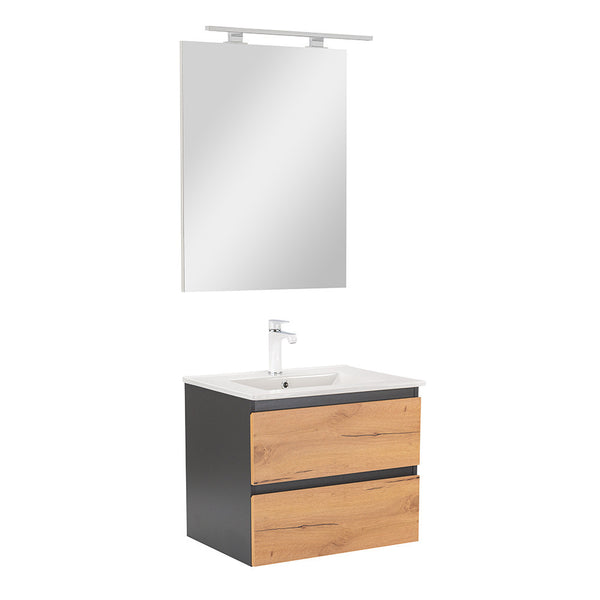 Leziter Set mobilier baie Vario Forte 60, antracit-stejar
