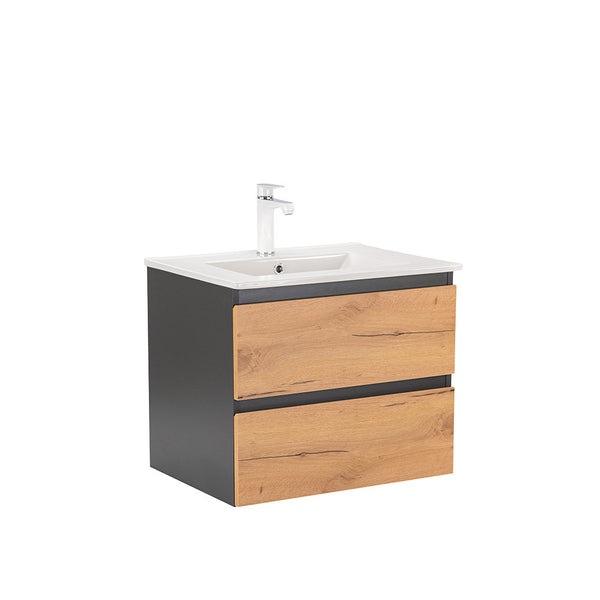 Leziter Masca chiuveta baie Vario Forte 60 cu lavoar, antracit-stejar