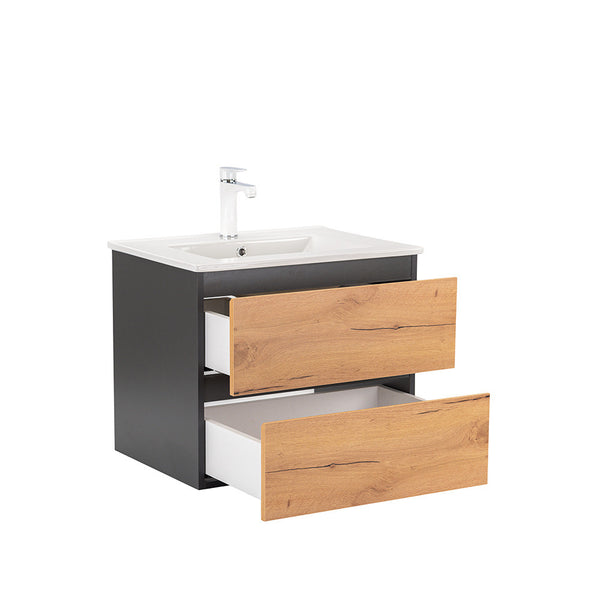 Leziter Masca chiuveta baie Vario Forte 60 cu lavoar, antracit-stejar