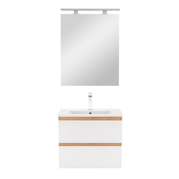 Leziter Set mobilier baie Vario Forte 60, stejar-alb