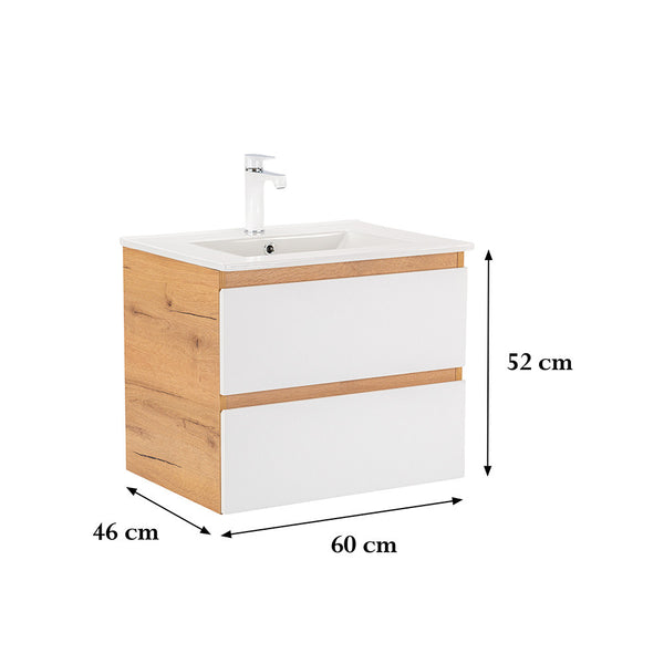 Leziter Masca chiuveta baie Vario Forte 60 cu lavoar, stejar-alb