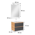 Leziter Set mobilier baie Vario Forte 60, stejar-antracit