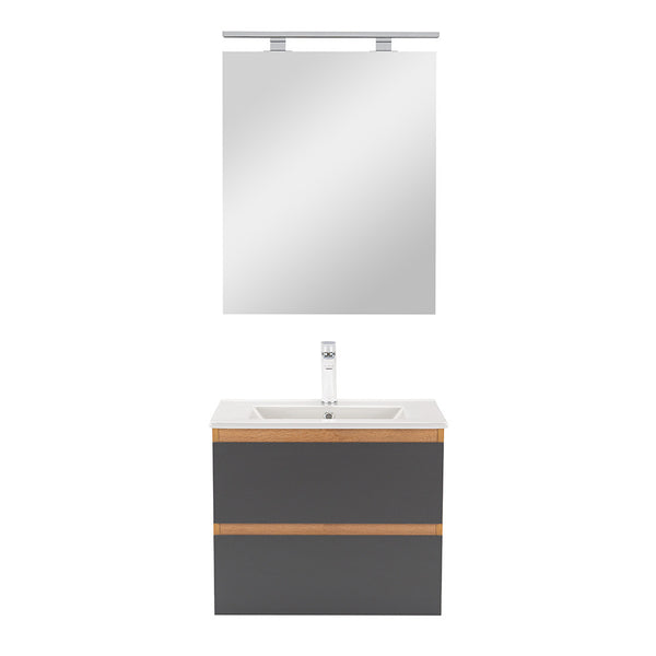 Leziter Set mobilier baie Vario Forte 60, stejar-antracit