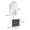 Leziter Set mobilier baie Vario Trim 60, alb-antracit