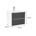Leziter Masca chiuveta baie Vario Trim 60 cu lavoar, alb-antracit