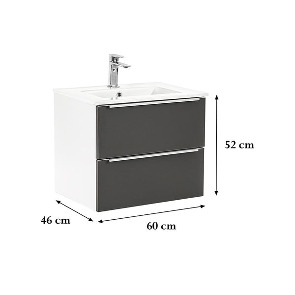 Leziter Masca chiuveta baie Vario Trim 60 cu lavoar, alb-antracit