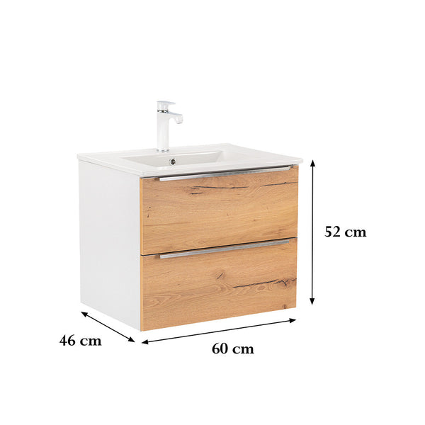 Leziter Masca chiuveta baie Vario Trim 60 cu lavoar, stejar alb