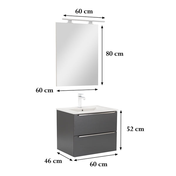 Leziter Set mobilier baie Vario Trim 60, antracit-antracit