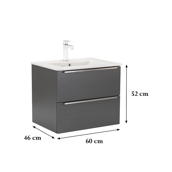 Leziter Masca chiuveta baie Vario Trim 60 cu lavoar, antracit-antracit