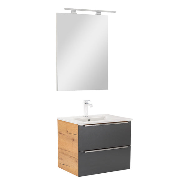 Leziter Set mobilier baie Vario Trim 60, stejar-antracit