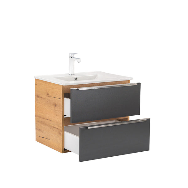 Leziter Set mobilier baie Vario Trim 60, stejar-antracit