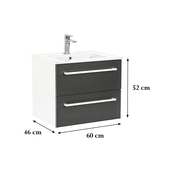 Leziter Masca chiuveta baie Vario Clam 60 cu lavoar, alb-antracit