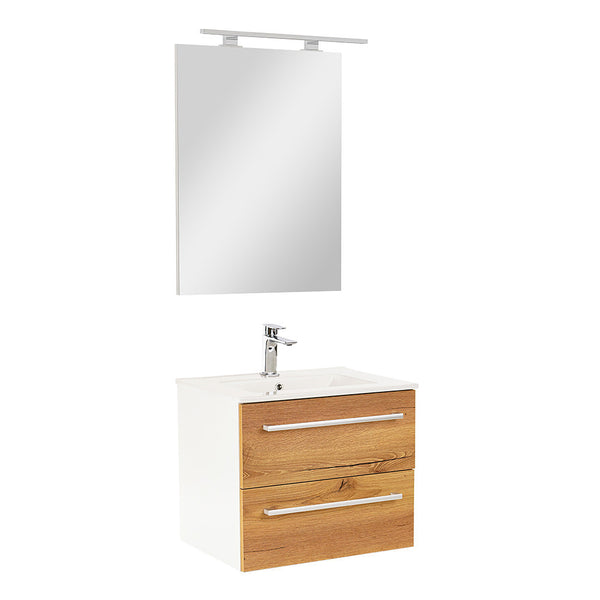 Leziter Set mobilier baie Vario Clam 60, stejar alb