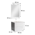 Leziter Set mobilier baie Vario Clam 60, antracit-alb